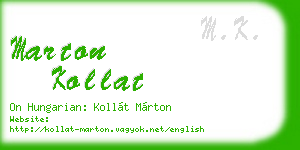 marton kollat business card